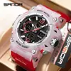 Reloj Sanda Pantalla Dual Juvenil Multifuncional Luminoso Tres Zonas Horarias Pulsera Deportiva Resistente al Agua Cronómetro Segmentado Reloj Electrónico