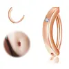 Amazon comercio electrónico transfronterizo anillo de ombligo popular simple liso ombligo botón de uña microincrustado de circonita