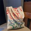 Bolso Ins de Gran Capacidad Casual Combinable Bolso Tejido Explosivo Portátil Bolso de Hombro Moderno para Mujer Estilo Coreano de Dibujos Animados Artístico