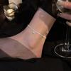 Tobillera Exquisita de Plata con Diamantes Brillantes para Mujer Moda Diseño de Nicho de Alta Gama Joyería para el Pie Nueva Tendencia Verano 2025