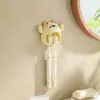 Suporte de escova de dentes fofo de urso montado na parede sem furos rack de armazenamento de banheiro doméstico de desenho animado suporte duplo para escovas de dentes multicolor opcional