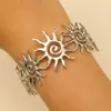 Anel de Aço Inoxidável Dourado Moda Europeia e Americana para Mulheres, Luxo Leve de Alta Qualidade Galvanizado Ouro 18K Sol Versátil Anel Aberto