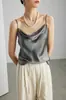 Camisola de Seda para Mujer 2026 Primavera/Verano Nueva Color Sólido Ropa Interior Exterior Estilo Commuter con Encaje y Top de Seda de Morera