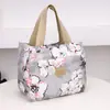 Bolsa de Bento Floral de Mano de Estilo Nuevo Simple de Comercio Exterior para Mujeres Moda Gran Capacidad Bolsa de Almuerzo Bolsa para Lonchera Bolso de Mano