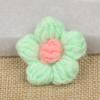 Lindo y Dulce Flor Puff Hecha a Mano Lana Crochet Pequeño Broche de Flor Flor Decorativa para Ropa Decoración para Bufanda Sombrero
