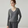 Suéter 100% cachemira pura para mujer, cuello en V, jersey otoño/invierno, suéter de punto, suave y cómodo, corte ajustado, favorecedor y adecuado como capa interior