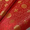 Tela de Brocado Rojo Brillante, Tela de Seda para Decoraciones de Bodas, Tela Roja para Ceremonias de Inauguración, Tela Roja para Ceremonias Budistas