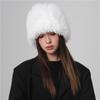 Outono e inverno quente chapéu de pele de coelho inverno feminino chapéu de pelúcia de malha grande circunferência da cabeça chapéu de pelúcia engrossado protetores de ouvido quentes chapéu frio
