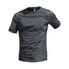 Camiseta de verano transpirable fina de seda helada de manga corta para hombre, camiseta deportiva de secado rápido de nuevo estilo, ropa de exterior de media manga