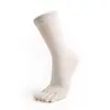 Calcetines de algodón MEIKAN para mujer, calcetines de media pantorrilla con dedos separados, calcetines largos de algodón, calcetines para hombre de cinco dedos de color liso transpirables