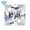 Huagang Gem Corner Duplo Furo Quadrado Ângulo Reto Zircão Branco Pedra Nua Princesa Quadrado Transparente Cor Gem Atacado