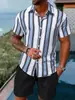 Moda Masculina Transfronteriza Nuevo Traje Casual de Playa Estilo Hawái Camisa de Manga Corta Estampada en 3D Pantalones Cortos de Playa