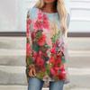 Primavera y Otoño 2024 Comercio Exterior Transfronterizo Ropa de Mujer Vestido Raglán con Estampado Digital 3D Flores de Pintura al Óleo Personalización de Vainas