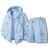 2390 Roupa com Capuz de Proteção Solar de Verão para Homens e Mulheres Conjunto Moda Confortável Respirável Secagem Rápida Proteção UV Exterior