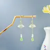 Estilo Étnico Retro Serie Hoja de Bambú Nuevos Pendientes Estilo Chino, Accesorios Hanfu Estilo Antiguo, Pendientes Largos con Borla de Bambú para Mujer