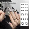 Acessórios de Rebite Populares para Nail Art Transfronteiriços, Estilo Garota Spicy, Anéis de Metal de Alta Qualidade para Unhas, Decorações de Unhas Usáveis