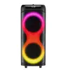 Alto-falante Bluetooth USB de Alta Potência Duplo para Dança Quadrada ao Ar Livre, Alto-falante Portátil de Alta Potência 160W com Luz de Figura Oito