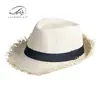 Sombrero de ala ancha de moda estilo coreano para mujer, Sombrero de paja de ala ancha para protección solar de verano de color liso, Sombrero de playa, Sombrero Jazz para hombre
