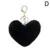 Llavero de Bola de Peluche Arcoíris Llavero con Borla en Forma de Corazón Grande para Mujeres Colgante para Coche Bolso Joyería de Moda