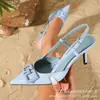 Sandalias de Tacón Alto con Hebilla Cuadrada para Primavera y Otoño, Tacones Altos Abiertos de Moda y Elegantes para Mujer con Correa, Personalizables con Logo