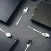 Cuchara de Acero Inoxidable, Cuchara de Postre, Cucharilla Pequeña para Café, Cucharilla de Té, Cuchara para Condimentos, Cuchara para Revolver, Vajilla Infantil, Diseño Sencillo