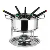 Olla de fondue de queso de acero inoxidable para uso doméstico, olla de fondue de chocolate, olla de queso para varias personas, olla de helado francés de autoservicio DIY