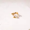 Anillo Abierto Geométrico de Acero Inoxidable con Circonita Transfronterizo Europeo y Americano Lujo Ligero Moda de Gama Alta Joyería Versátil de Personalidad