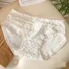 Pantaletas Antibacterianas de 10A para Mujer, Estilo Coreano Floral de Algodón Puro Amigable con la Piel, Cómodas, Transpirables, de Cintura Media, que se Ajustan a la Cadera, Calzones para Estudiante