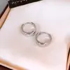 Brinco Anel Estrelado Simples Brincos Stud Redondos de Zircônia Estilo Indiferente Brincos Simples Estilo Ins Versátil para o Deslocamento Diário Joias para Orelha