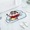 Tapete com Formato Especial de Desenho Animado Crayon Shin-Chan Decoração de Sala de Estar Tapete de Chão Imitação de Caxemira Cobertor de Quarto ao Lado da Cama Tapete de Banheiro Absorvente para os Pés