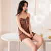 2026 Verano Nuevo Artículo de Venta Caliente Transfronterizo [con Almohadillas en el Pecho] Conjunto de Camisola Ropa de Dormir para Mujer Seda de Hielo Acanalado Ropa de Casa