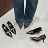 Sapatilhas Finas e Elegantes para o Dia a Dia com Bico Fino, Cor Lisa e Salto Médio, Novidades Primavera e Outono 2025, Scarpins de Salto Alto Stiletto para Mulheres