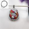 Collar Colgante de Plata de Ley S925 Esmaltado de Loto Koi para Hombres y Mujeres, Azul Quemado Tendencia Nacional Estilo Étnico Retro Personalidad Artística