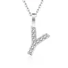 Amazon transfronterizo nuevo collar con incrustaciones de circonita de diamantes completos 26 letras inglesas femenino acero de titanio colgante DIY cadena de clavícula