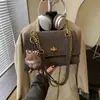 Bolso de Hombro Retro de Retazos Mate con Cadena para Mujer 2025 Invierno Nuevo Elegante Casual de Gran Capacidad