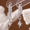 Nuevos Pendientes de Moda Ins Tendencia Estrella de Ocho Puntas Micro-Pavimentados con Circonita Estilo Japonés y Coreano Pendientes Elegantes y Sexys Venta al por Mayor
