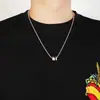 Collar Colgante de Acero de Titanio Versátil de Moda para Hombre Cadena para Suéter Accesorio Fresco de Alta Gama