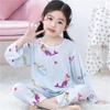 Pijamas Primavera e Outono Crianças Terno Meninos Escola Primária Crianças Ar-condicionado Terno Pijama Manga Longa Roupa para Casa