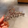 Horquilla de Cristal Exquisita y de Lujo Ligero para la Parte Trasera de la Cabeza de Mujer, Pinza de Tiburón de Tocados de Gama Alta, Nueva Horquilla de Moda