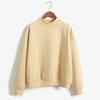 Suéter de Lana Polar de Color Sólido Pequeño Cuello Alto Holgado Casual Estudiante Manga Larga Top Chaqueta Flexible Un Botón Patrón Personalizado