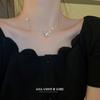 Collar de amor con flor de perla de temperamento francés, cadena de clavícula de alta calidad, popular y de moda, nuevo collar que combina con todo, al por mayor