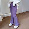 Pantalones acampanados de encaje retro para niñas Emo Beibei, estilo occidental, ajustados y largos con laterales de hongo.