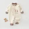 Ropa para bebés y niños Anyang, mameluco nuevo de primavera y otoño de algodón puro con botones laterales, prenda exterior de manga larga para bebé