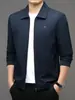 Nueva colección de otoño: chaqueta de negocios casual con cuello para hombre, chaqueta de alta gama, adecuada para hombres de mediana edad y mayores