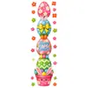 Vasos de Flores Rosa de Páscoa Enfeites Ovos Coloridos Decoração de Desenho Animado Loja Vidro Estático Porta Janela Adesivos Flores