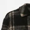 Chaqueta Casual de Cuadros para Mujer Otoño e Invierno Manga Larga Holgada Casual Estilo Europeo y Americano Solapa Casual Botonadura Simple