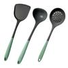 Atacado espátula de silicone antiderrapante para uso doméstico, espátula de silicone para cozinha, colher de sopa, resistente a altas temperaturas, conjunto de utensílios de cozinha