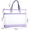 Bolsa de malla portátil con cremallera, bolsa transparente para documentos tamaño A4, bolso de mano para estudiantes, bolsa para libros, bolsa de aprendizaje, libros de texto.