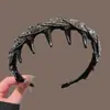 Faixa de Cabelo Preta de Cano Alto para Mulheres com Dentes, Faixa de Cabelo Fofa, Novo Estilo 2026, Sensação de Luxo, Uso Diário, Grampo de Cabelo com Strass