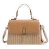 Bolsa Tecido de Palha Bolsa Feminina 2021 Verão Nova Moda Tecido Ombro Pequeno Quadrado Bolsa Internet Celebridade Crossbody Bag